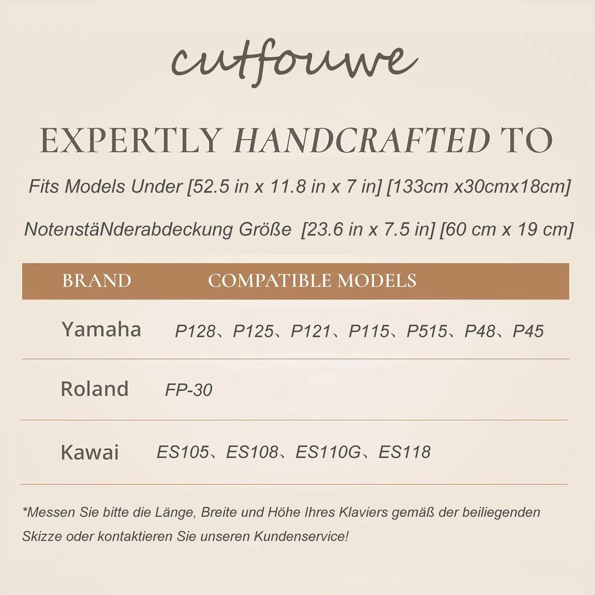 Cutfouwe Staubschutz für Klaviertastatur 88-Tasten Klavier Abdeckung E-Piano Tastaturabdeckung Tuch mit Notenständerabdeckung,133 x 30x 17 cm,Schwarz