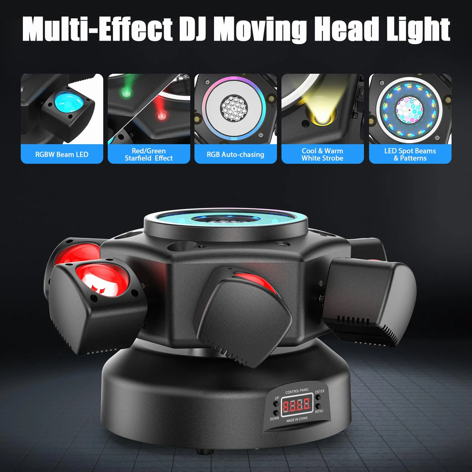 150W Beam Moving Head Bühnenlicht, RGBW LED Disco Magic Ball Effekt mit Fernbedienung Partylicht Scheinwerfer DMX512 Strobe für Halloween KTV DJ Hochzeit