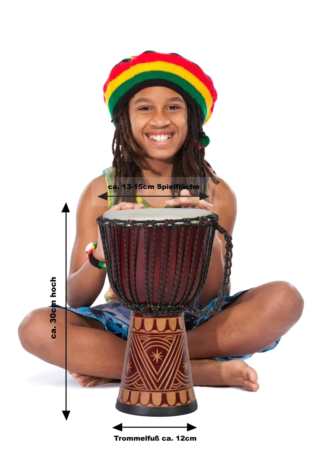 30cm Profi Kinder Djembe Trommel Bongo Darbuka Afrika Style Holztrommel Guter Klang