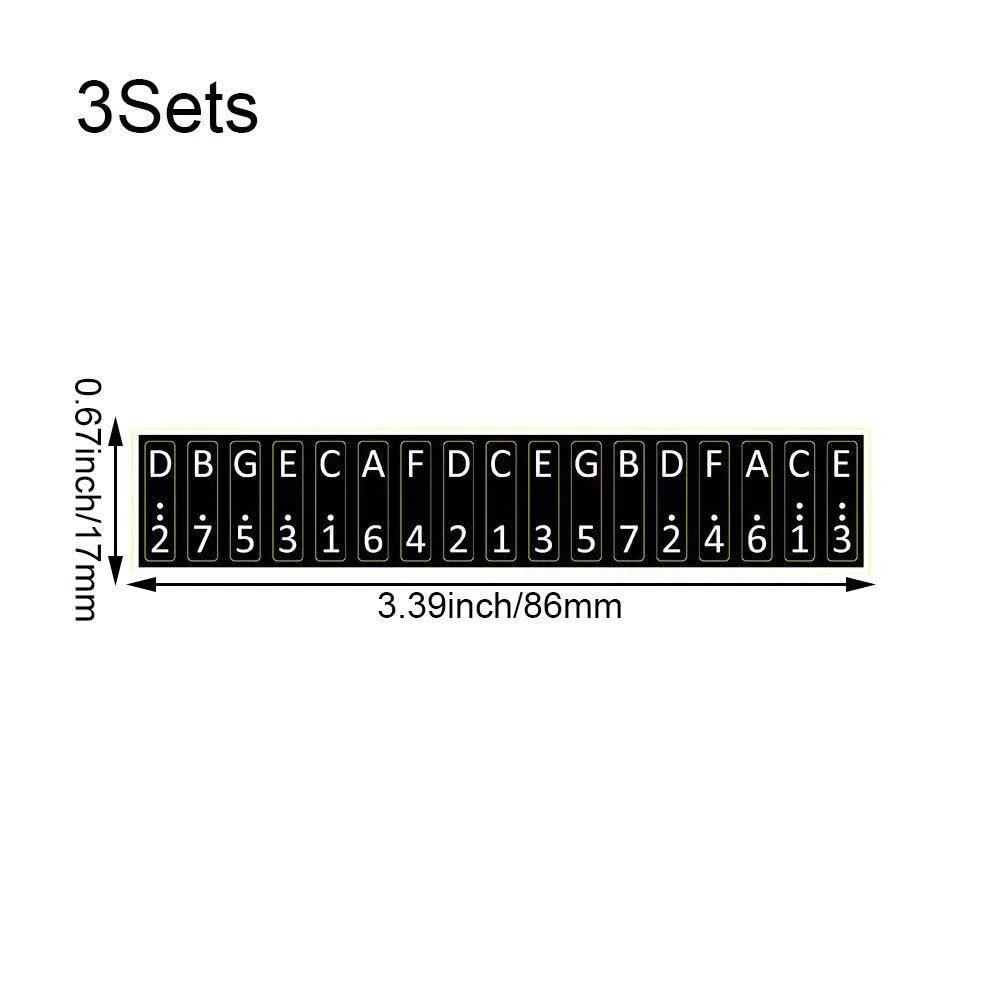 3 Set Kalimba-daumenklavier-notenaufkleber Für Anfänger, Musikalisches Geschenk Und Kalimba-Skala-Aufkleber, Percussion-Dekoration