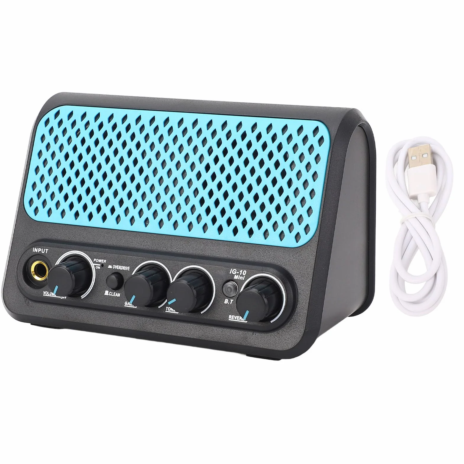 Kleiner IG-10Mini-Gitarrenverstärker, 10-W-Desktop-Übungslautsprecher für E-Gitarre mit 2 1, 75-Zoll-Lautsprechereinheiten