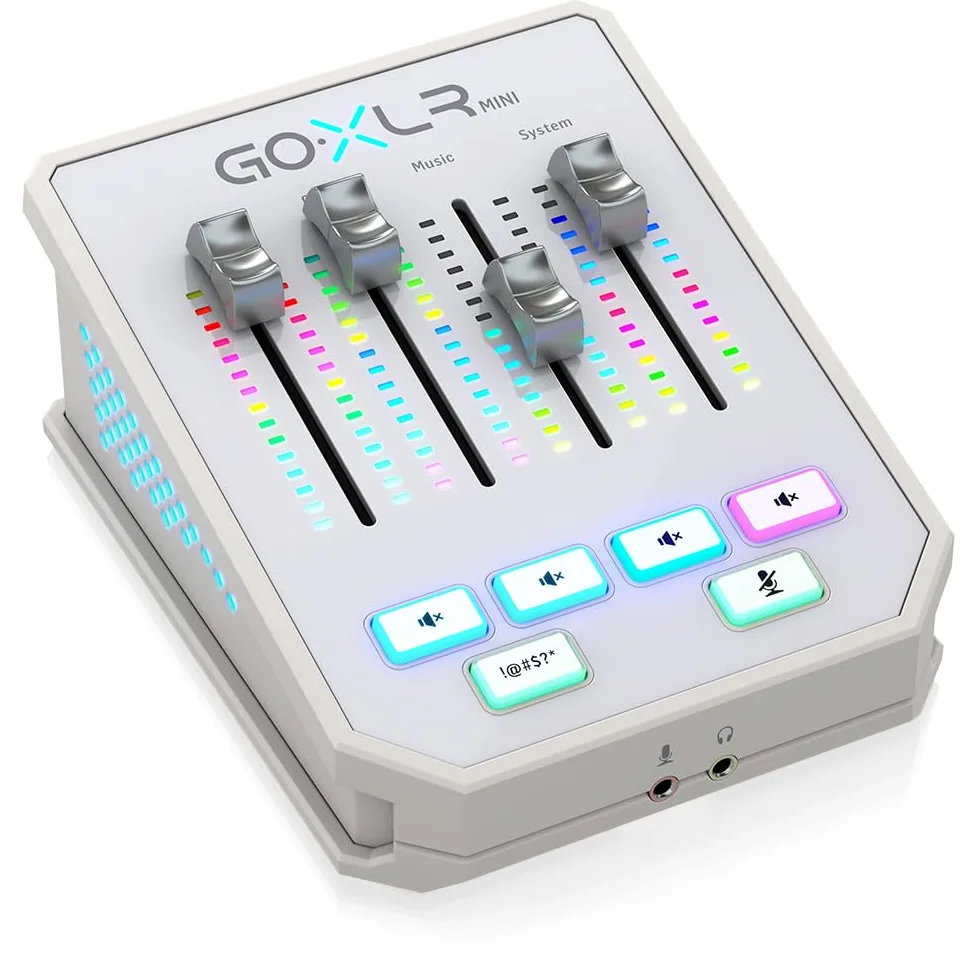 TC Helicon GoXLR MINI-WH Online-Broadcast-Mixer mit USB/Audio-Schnittstelle und Midas-Vorverstärker