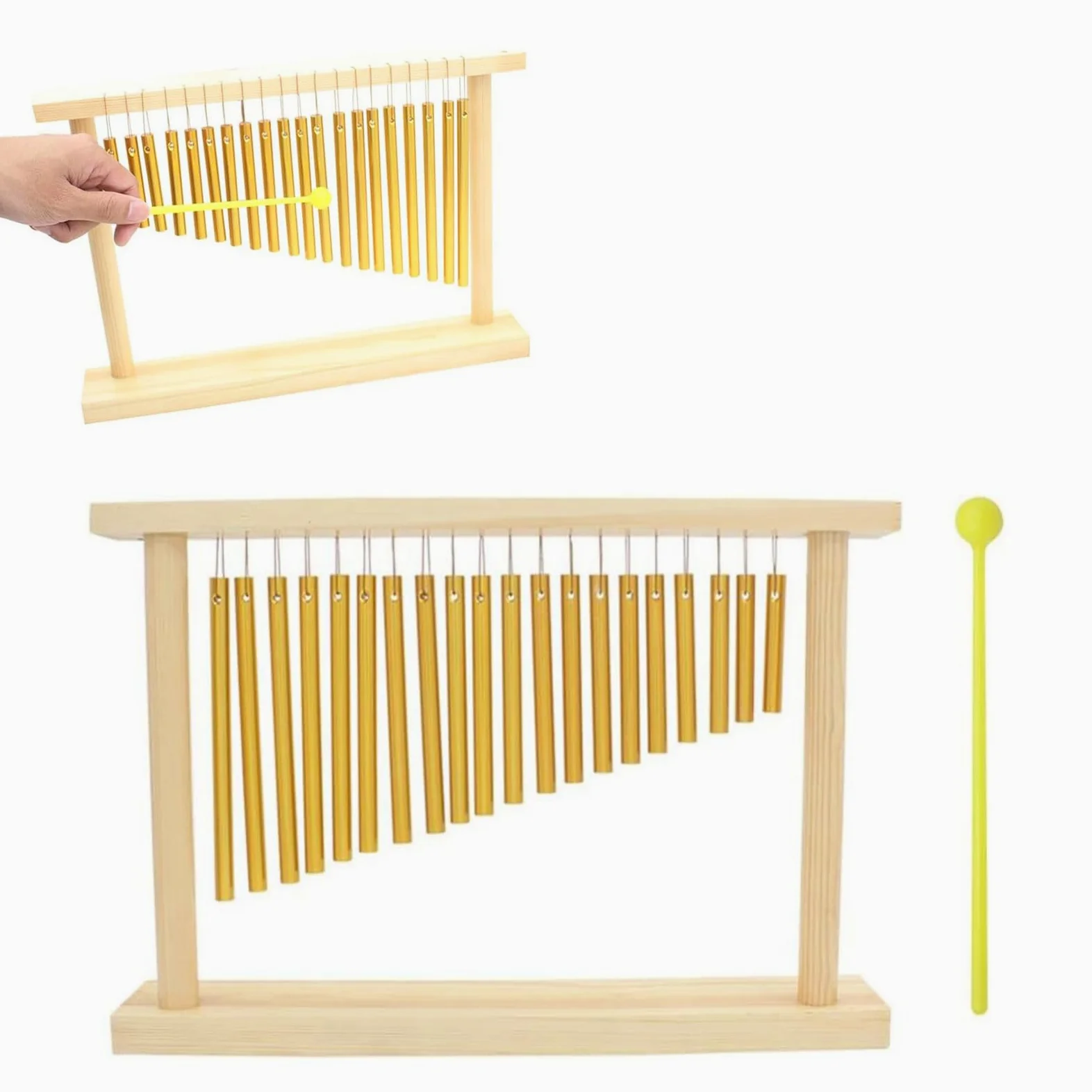 20 Töne Chime, Single Row Musik Percussion Instrumente, Wind Chime Tree mit Hammer, 20 Bars Metallisches Klangspiel, Windspiele, Windglocke für Musikmeditations-Yoga im Klassenzimmer Musikinstrument