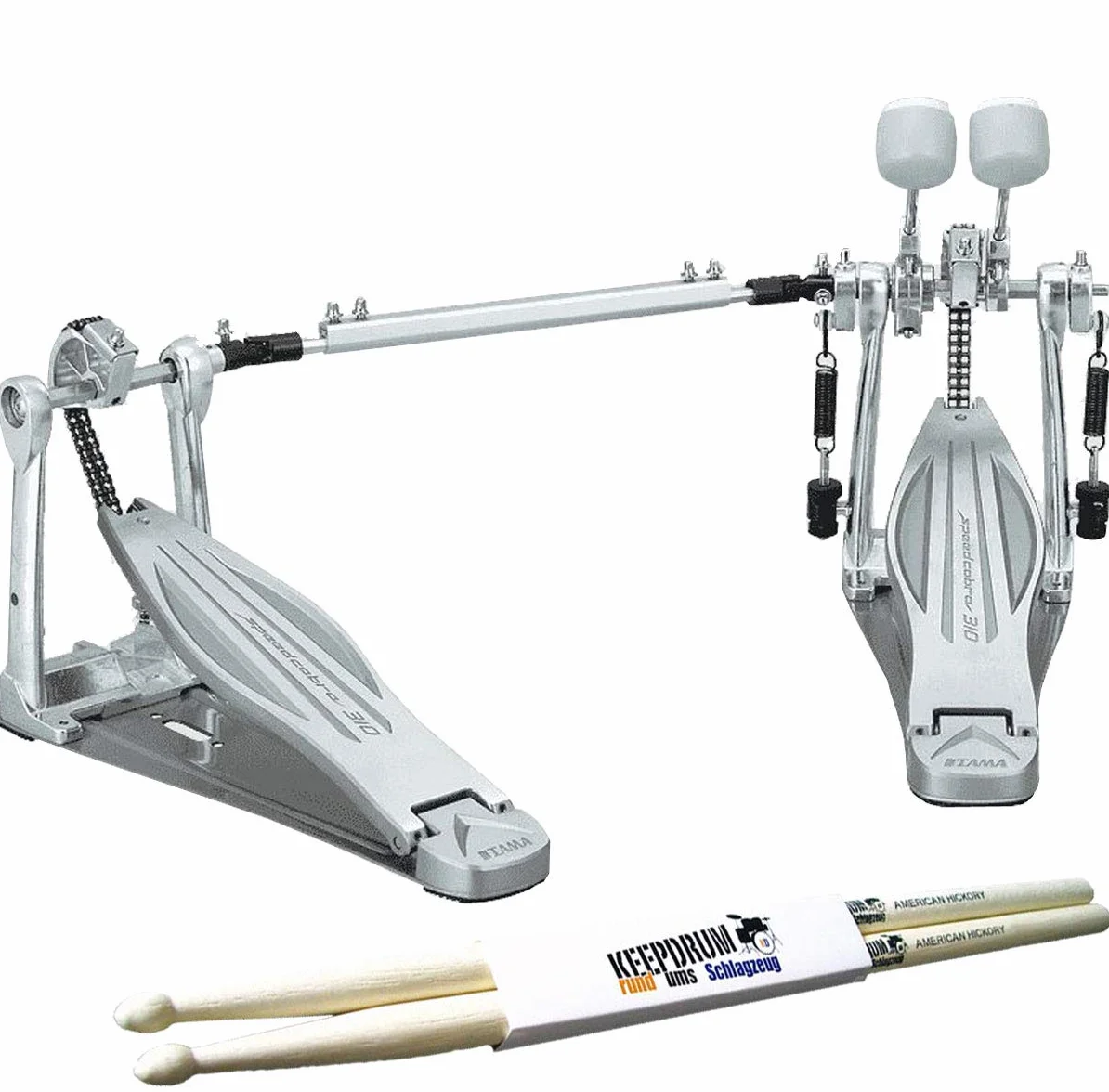 Tama HP310LW Speed Cobra Doppelfußmaschine + keepdrum Drumsticks 1 Paar