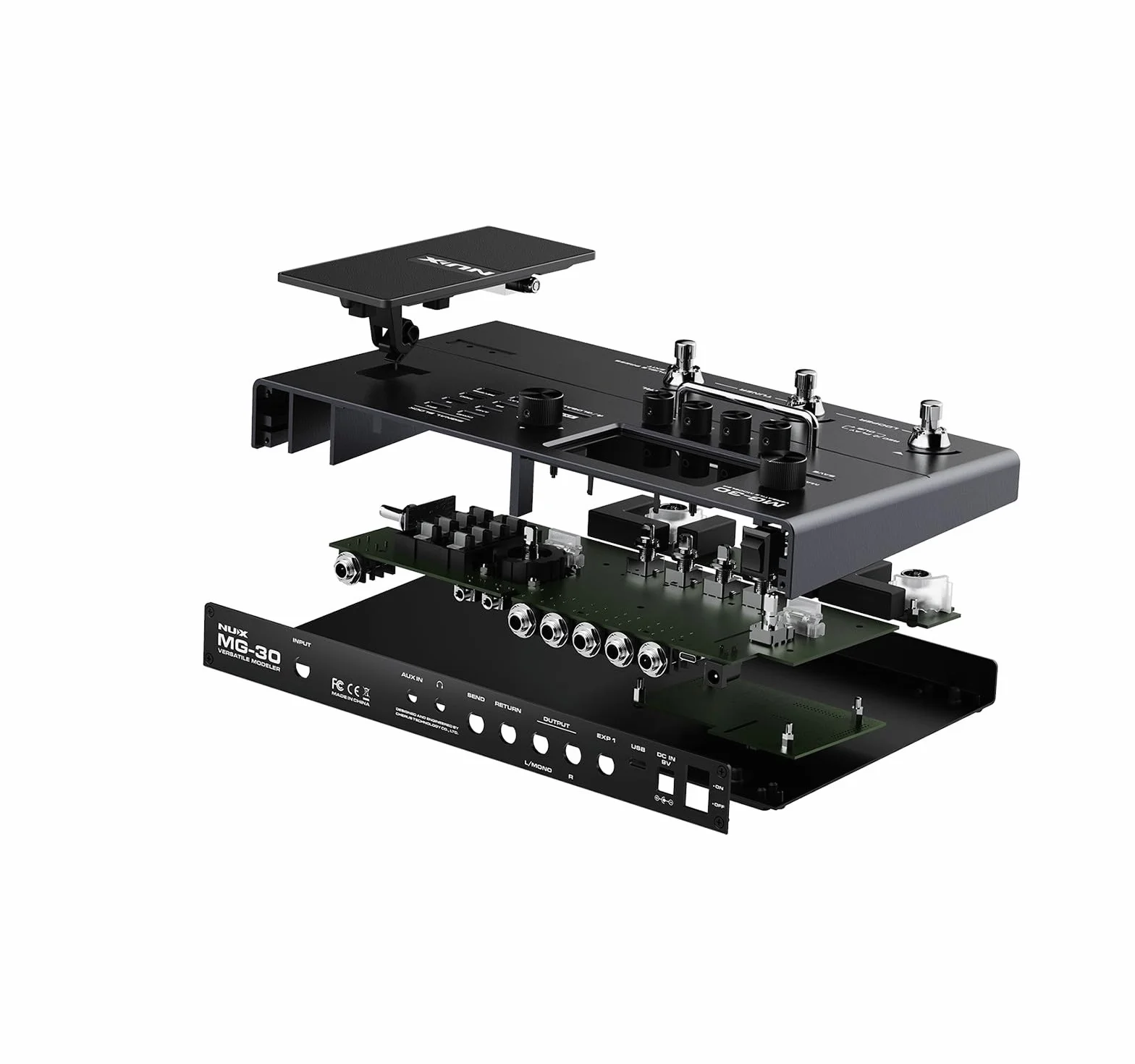 NuX MG-30 Multi-Effects Modeler Pedal, Schwarz