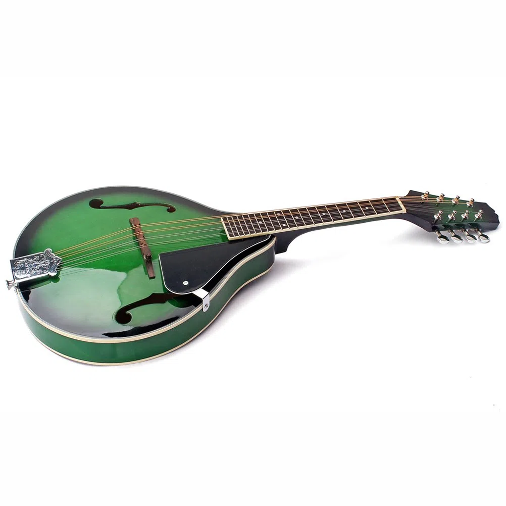 ULTNICE Mandoline Musikinstrument, 8 Saiten, Grün, Modern, Lindenholz, Stahlsaiten, Palisander Griffbrett & Steg, Verstellbarer Steg, Ideal für Anfänger und Musikliebhaber