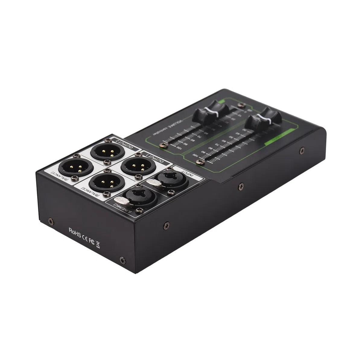 Passive Lautstärkeregelung Metall-Controller mit 70mm Drehknopf, Mehrere Eingänge für Heimstudio, DJ-Equipment