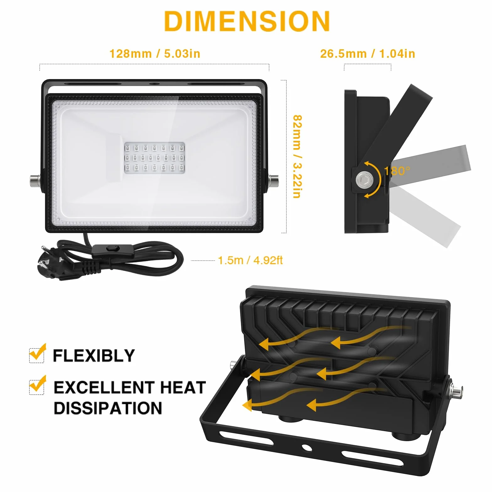 Onforu 2 er 20W LED Schwarzlicht Strahler, IP66 Wasserdicht Schwarzlichtlampe, UV Fluter mit Stecker, Fluoreszenz UV Scheinwerfer Bühnenbeleuchtung, UV Licht für Party Disco, Neonfarben, Aquarium