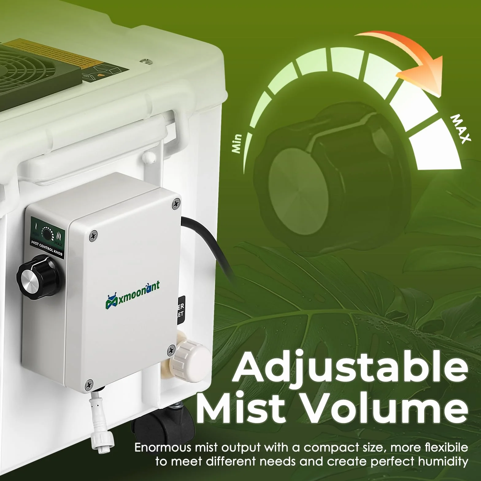 Mxmoonant Ultraschall Nebelmaschine 10L/H DIY Industriequalität | einstellbare Nebelmenge, automatische Wasserzufuhr, mit Feuchtigkeitsschalter für Werkstatt, Gewächshaus, Bauernhof