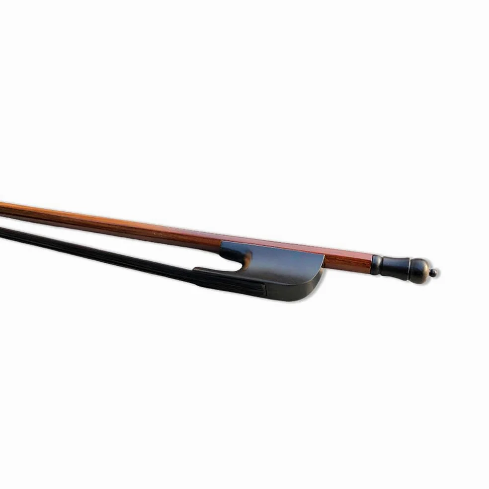 Brasilwood Violinbogen 4/4 Barock Stil Bogen mit Ebenholz Frosch Naturschwarz Pferdehaar glatt (schwarzes Haar)
