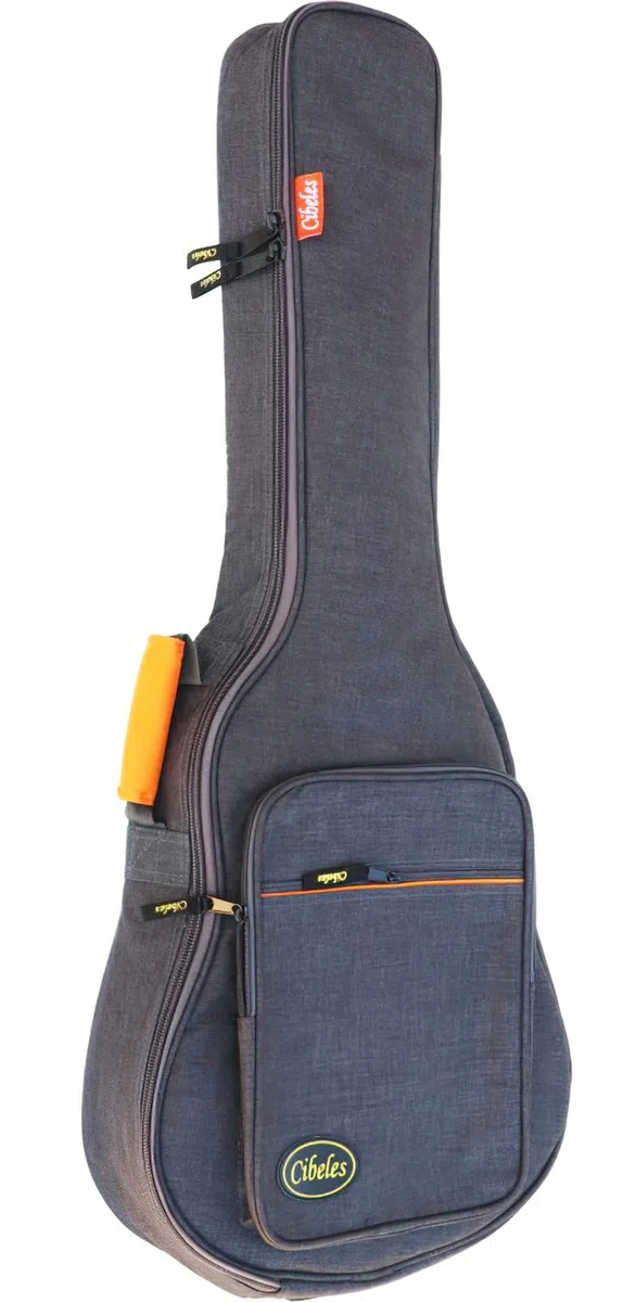 cibeles Gitarrentasche für klassische Gitarren und Flamenca, gepolstert, 15 mm, Hellgrau, 4/4, Gitarrentasche