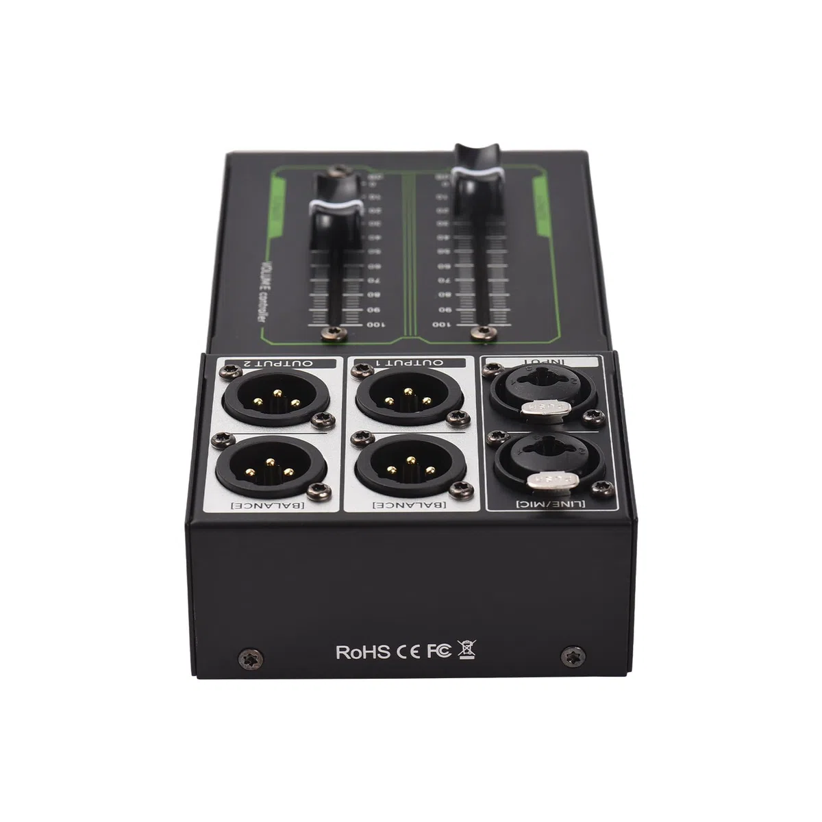 Passive Lautstärkeregelung Metall-Controller mit 70mm Drehknopf, Mehrere Eingänge für Heimstudio, DJ-Equipment