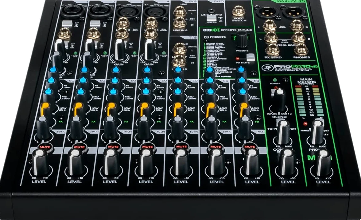 Mackie ProFX10v3 10-Kanal Professionelles Effektmischpult mit USB