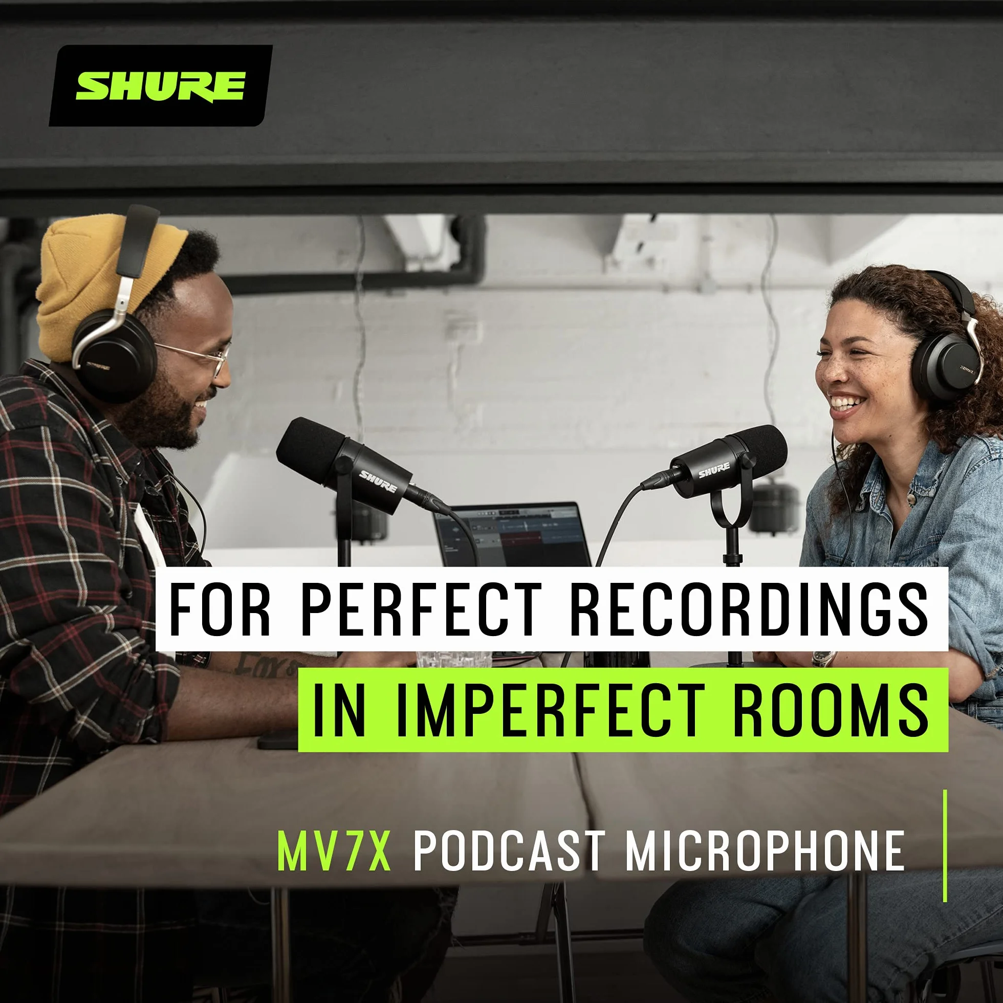 Shure MV7X XLR Podcast-Mikrofon – Dynamisches Mikrofon mit professioneller Qualität für Podcasting und Gesangsaufnahmen, Voice Isolation Technologie, Optimierte Frequenz - Schwarz