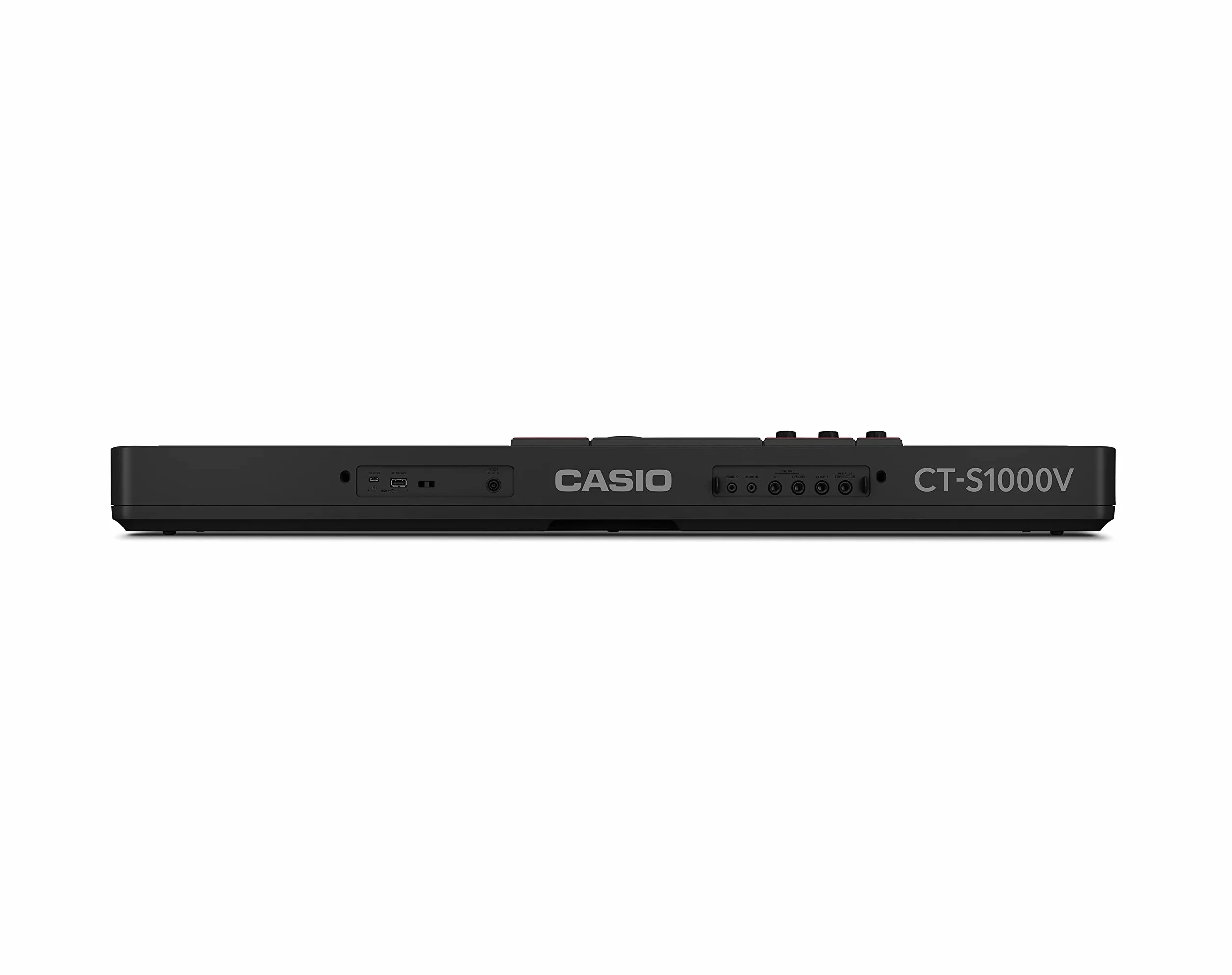 Casio Casiotone CT-S1000V Top Keyboard mit Anschlagdynamik, 900 Sounds & 243 Begleitrhythmen, Bluetooth Mid&Audio und Vocal Synthesis, schwarz rot