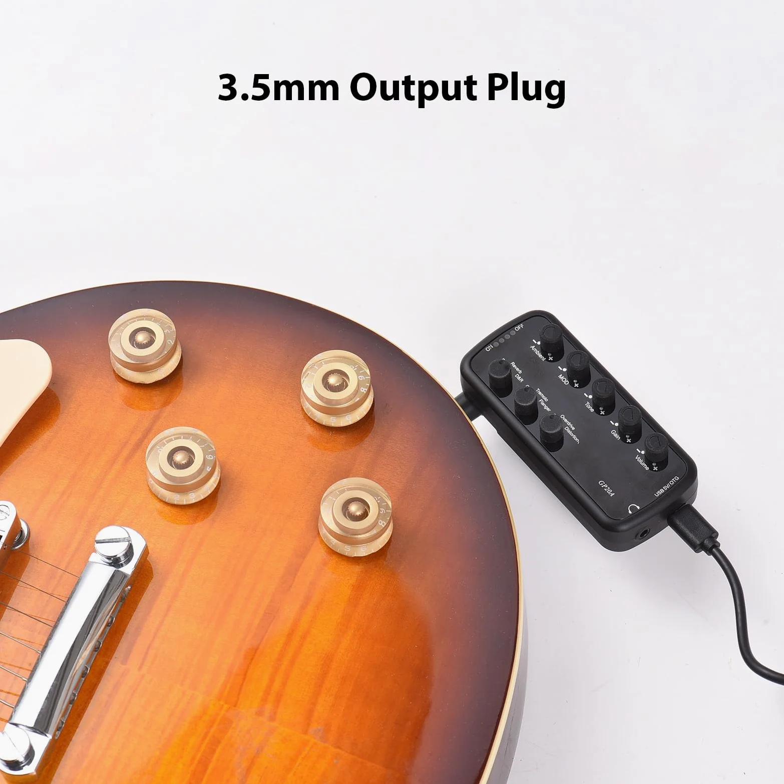 Btuty Gitarrenverstärker, Mini-Verstärker, tragbar, Gitarrenverstärker, Plug and Play, für E-Gitarre, Musikinstrument, 3 Simulationen, eingebaute Lautsprecher