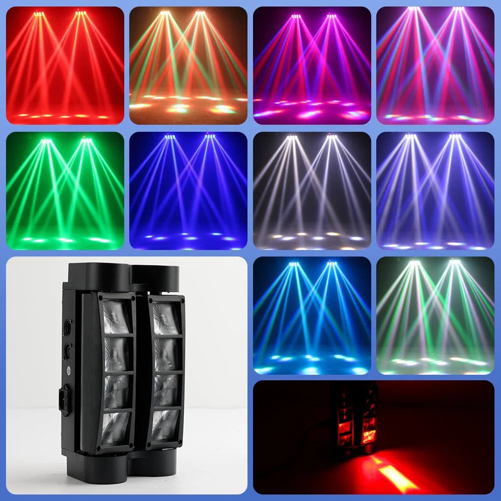 Moving Head Bühnenlicht, DJ Licht Disco Licht 8x10W RGBW 4 IN 1 LED Lichteffekt,Mini Partylicht Stage Lights mit DMX512/Sprachmodus für Bar Party Club Oktoberfest Weihnachten 2 Stück