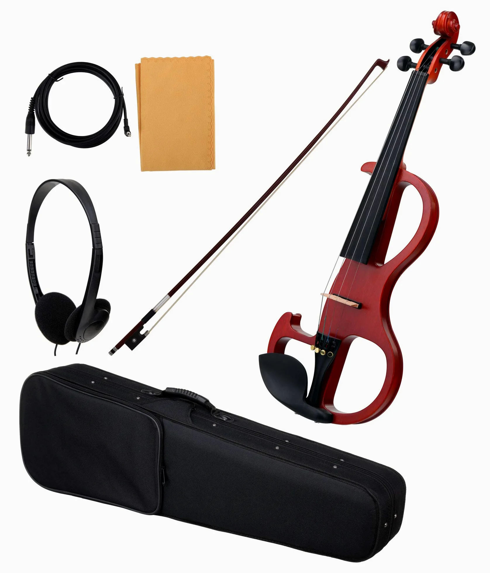 Classic Cantabile EV-90 E-Violine (E-Geige mit Tonabnehmer, Fichte/Ahorn/Ebenholz) natur matt