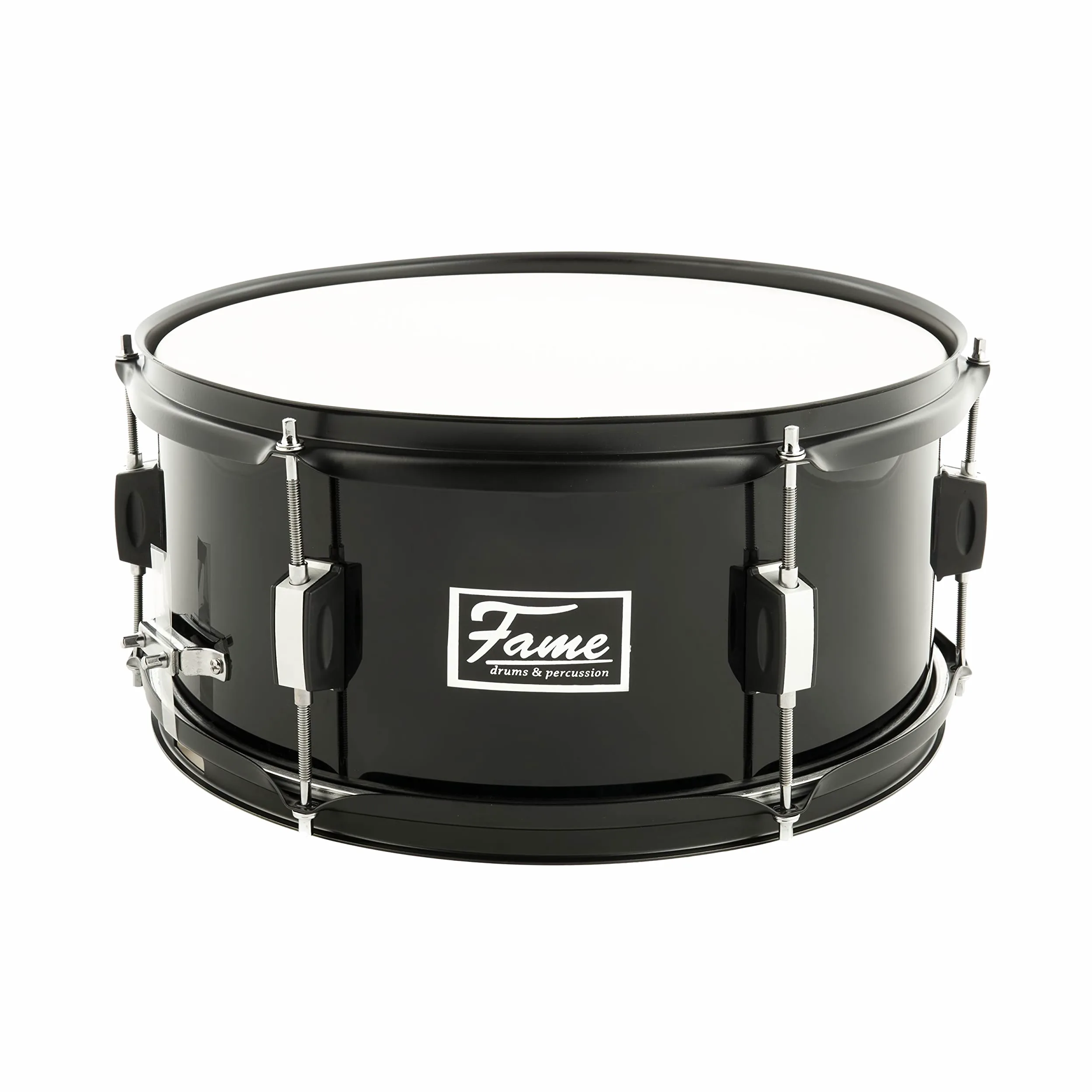 Fame First Step Snare Drum, 14"x6.5", Piano Black, Mischholz Kessel, Robuste Stahlspannreifen, 6 Spannschrauben, Ideal für Anfänger und Musikschulen"