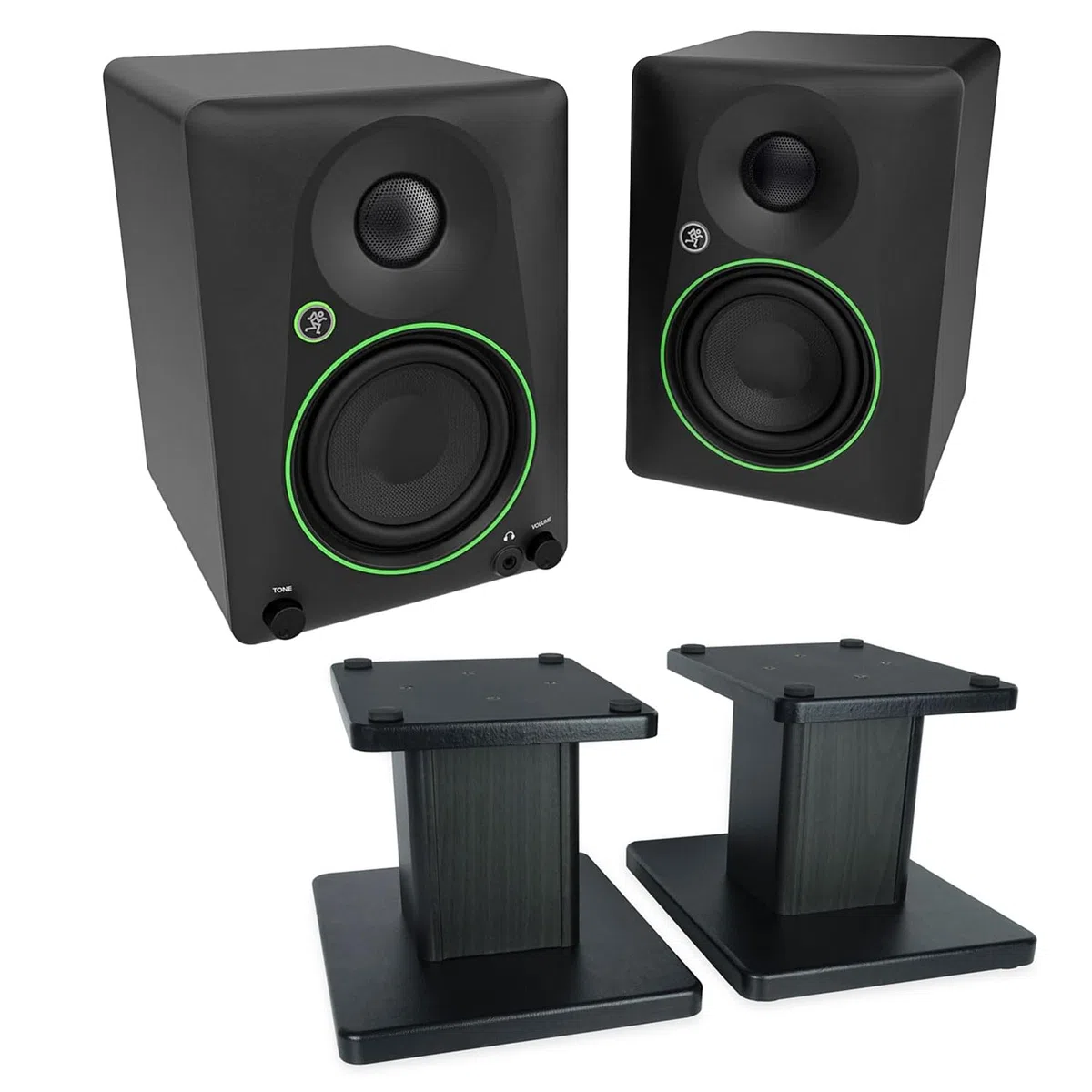Mackie CR4.5BT Aktive 2-Wege Studio-Monitore Bluetooth Lautsprecher mit keepdrum Boxenständer