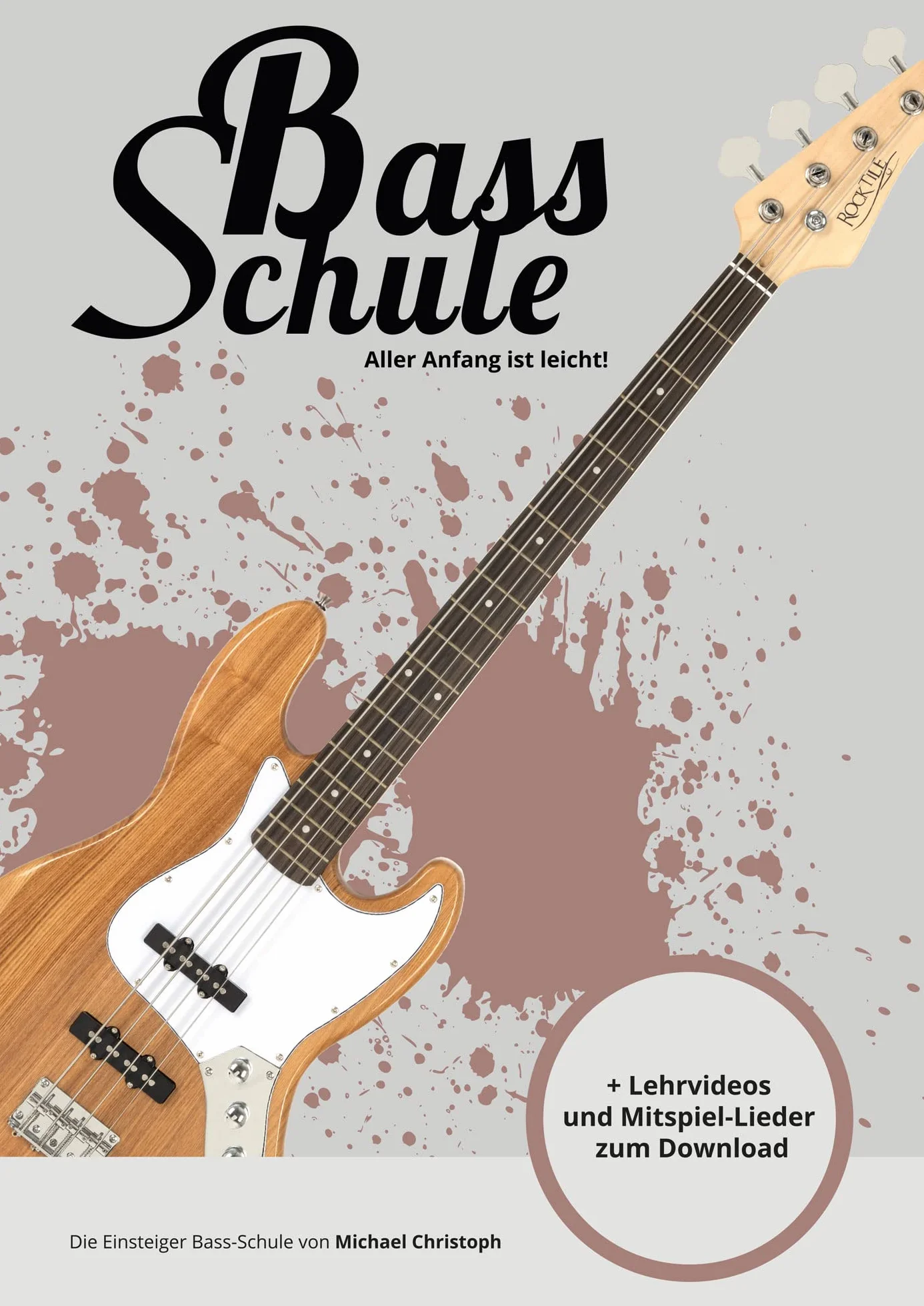 Rocktile Pro RB-400B Blackbird E-Bass Set - Longscale E-Bass 2 Pickups mit separater Volume- & Tonregelung - inkl. Gitarrengurt, Kabel & E-Bass Schule - Schwarz