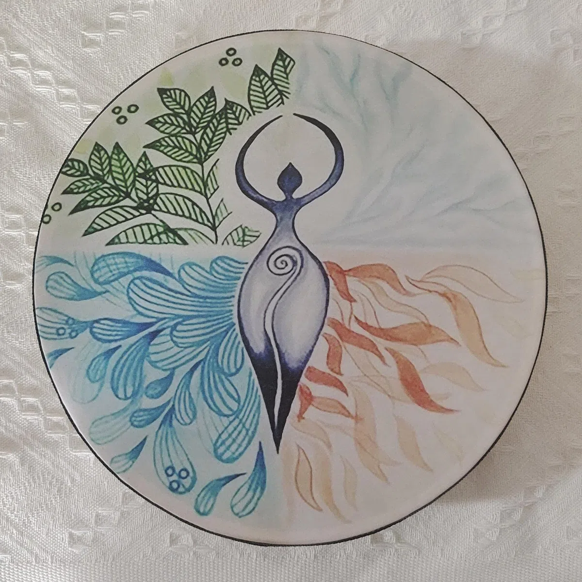 25 cm Schamanentrommel, Göttin Baum des Lebens, dekorative schamanische Trommel, sibirische Trommeln, spirituelle Basstrommel, Musik, Meditationstrommel, Heimdekoration