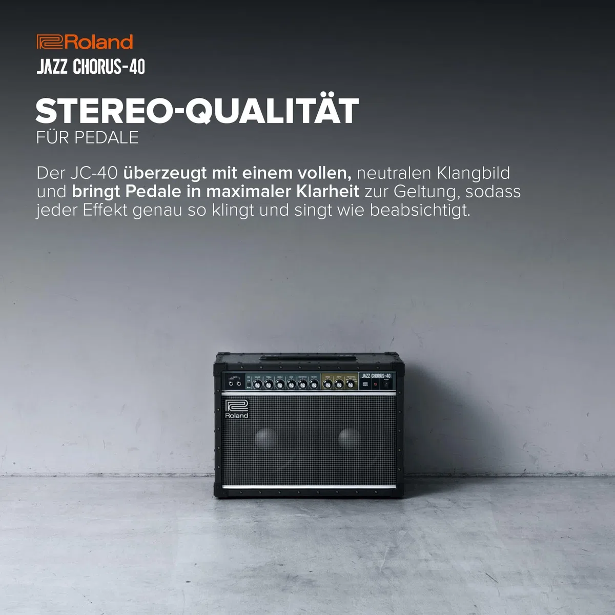 Roland JC-40 Jazz Chorus | Kompakter Gitarrenverstärker | Legendärer JC Clean-Sound | Einzigartiger Dimensional Space Chorus Effekt | Leistungsstarker 40 Watt Stereoverstärker | Zwei 10” Lautsprecher