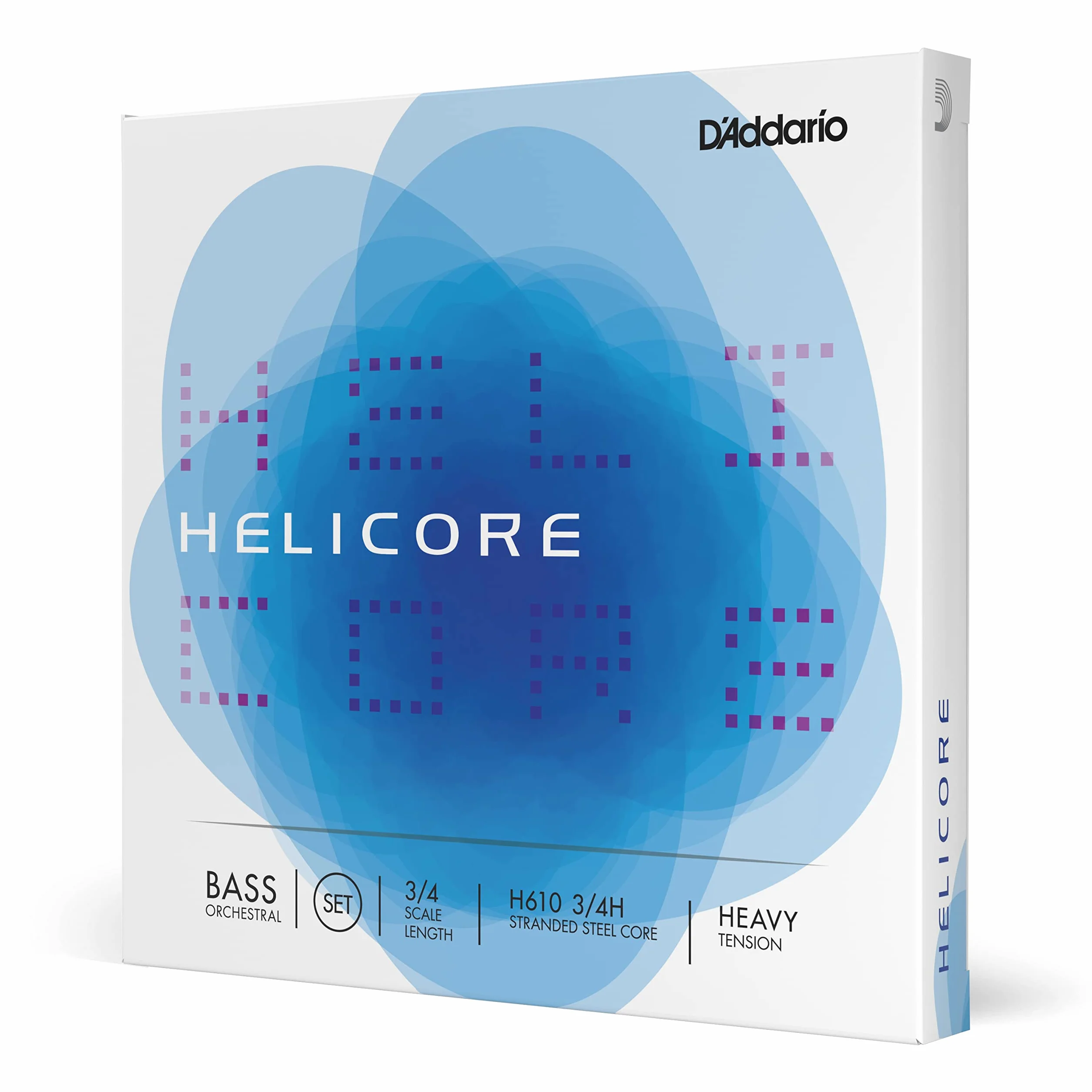 D'Addario H610-3/4H Helicore Kontrabass Saitensatz mehrfach verdrillter Stahlkern 3/4 Heavy
