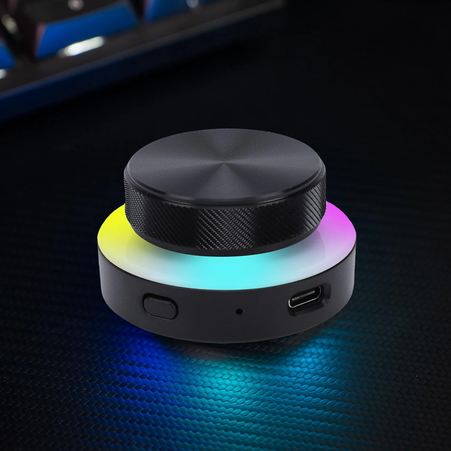 Bewinner Bluetooth-Lautstärkeregler, 2,4 G BT, USB-C-Konnektivität, RGB-Regler für PC, Laptop, Tablet, Telefon, Lautstärkeregelung, Verknüpfungen und Medienfunktionen