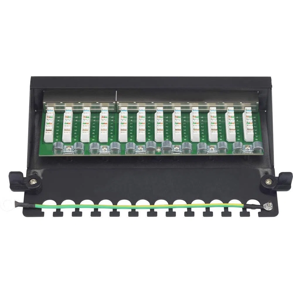 Renkforce 12 Port Netzwerk-Patchbox CAT 6a 1 HE Bestückt