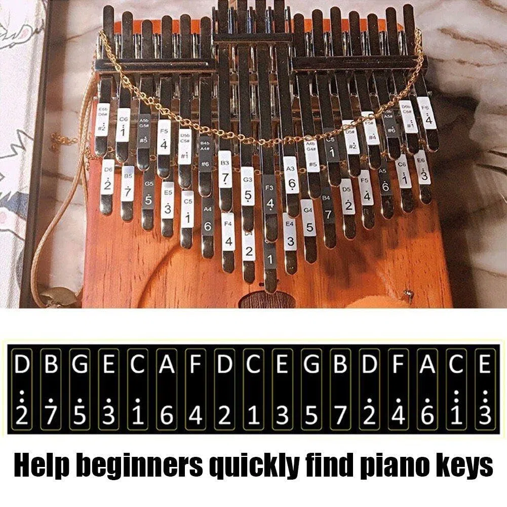 3 Set Kalimba-daumenklavier-notenaufkleber Für Anfänger, Musikalisches Geschenk Und Kalimba-Skala-Aufkleber, Percussion-Dekoration