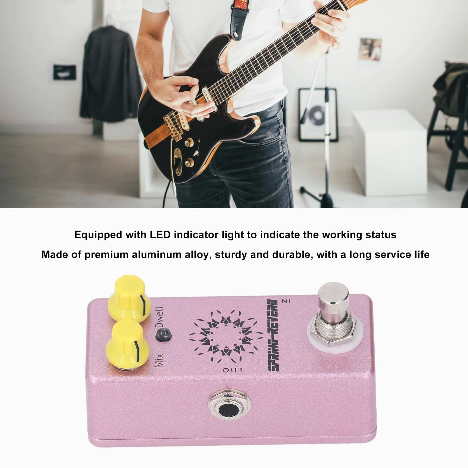 Spring Reverb Gitarreneffektpedal, Spring Space Reverb Pedal für Bassgitarre
