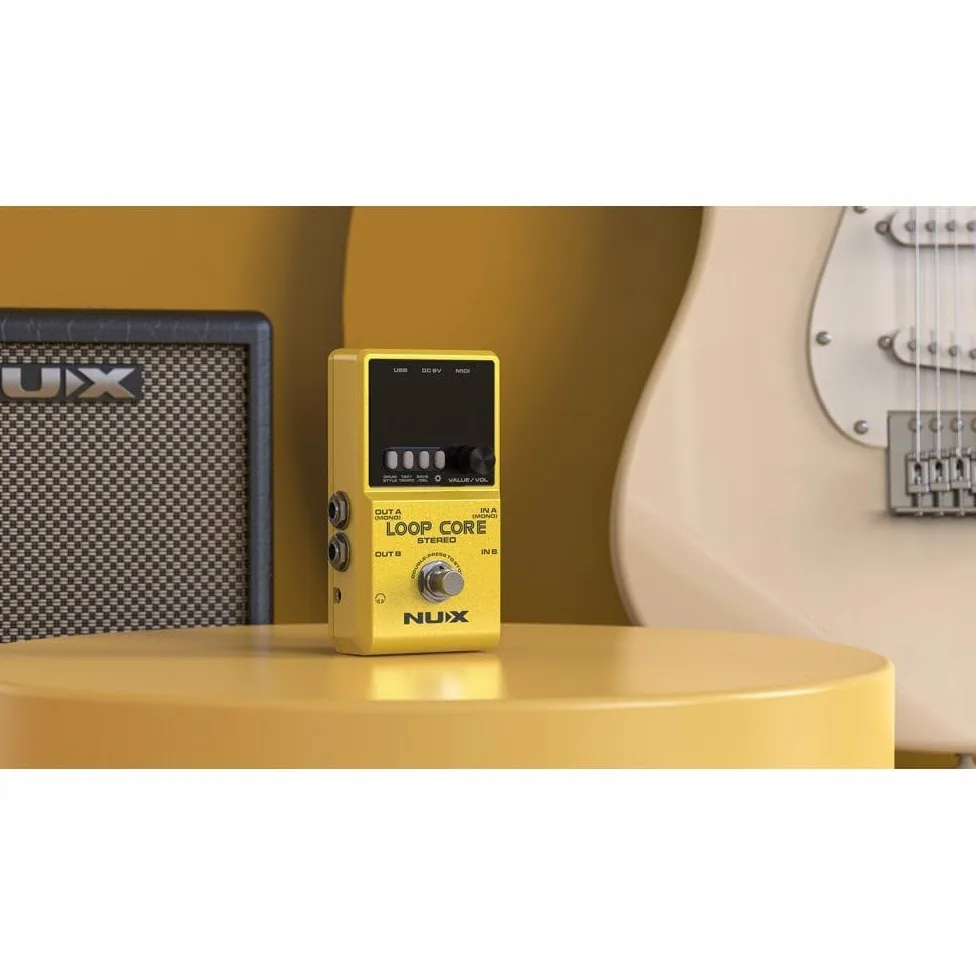 Nux Loop Core Guitar Effect Pedal Looper 6 Hours Recording Time, 99 User Memories, Drum Patterns with Tap Tempo