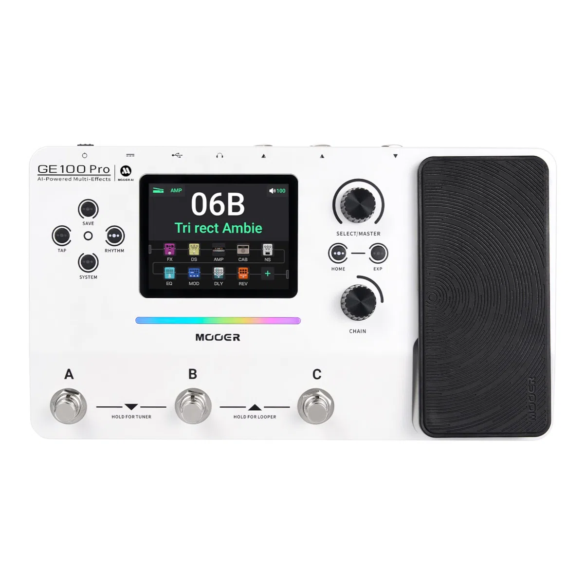 Mooer GE 100 Pro Guitar Multi FX Processor with AI technology