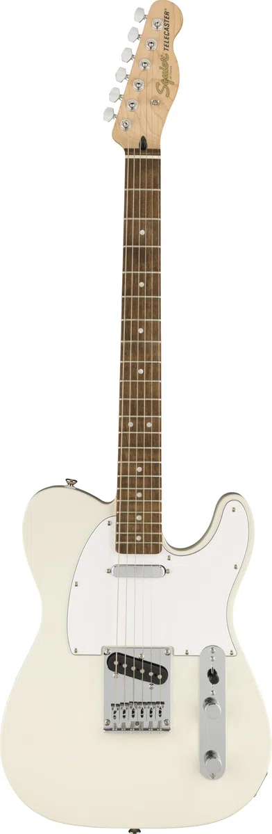 Squier by Fender Affinity Series Telecaster, E-Gitarre, Indisches Lorbeergriffbrett, Olympisch Weiß, Inklusive kostenloser virtueller Kurse auf Fender Play