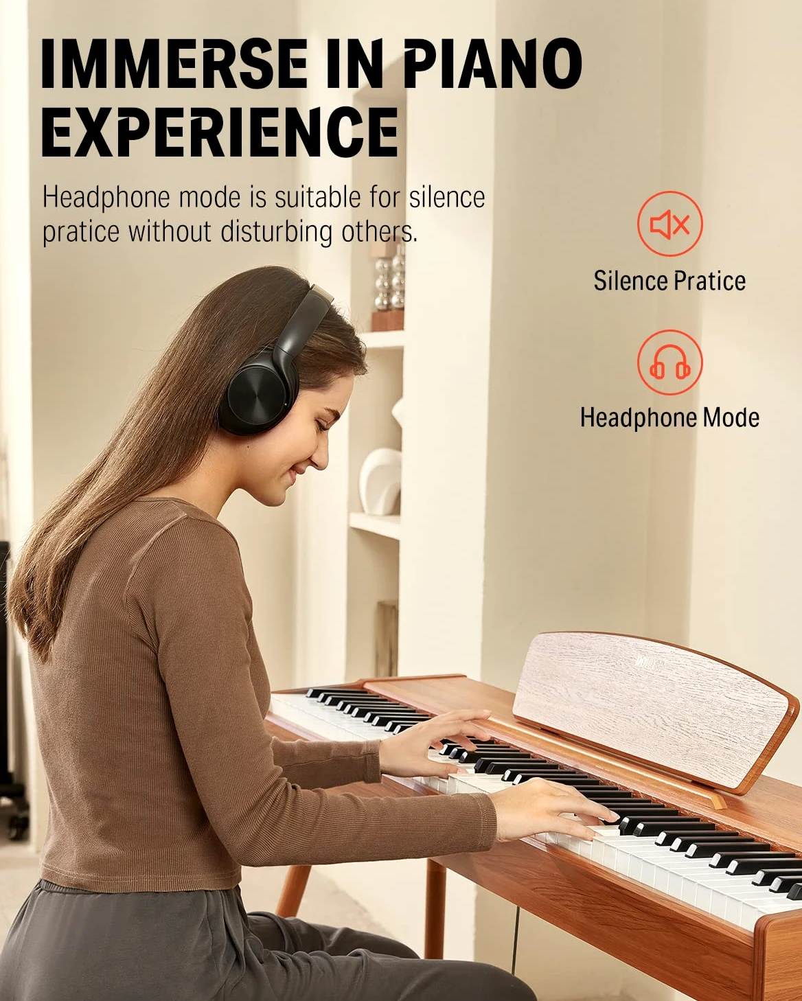Donner DDP-80 E-Piano 88 Tasten Gewichtet Klavier, Hammermechanik II, Home Digital-Pianos Volle Größe Keyboard mit Ständer, Dreifach-pedal, USB-MIDI und Kopfhöreranschluss
