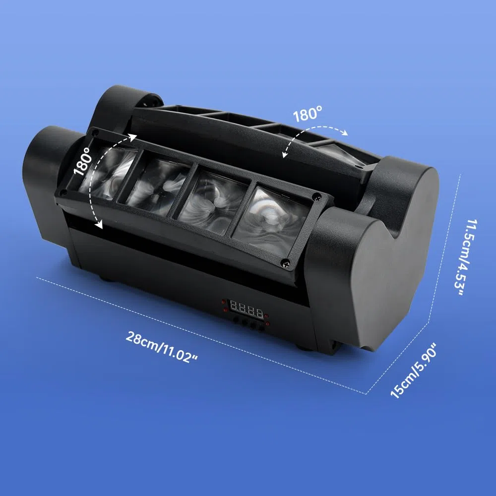 Moving Head Bühnenlicht, DJ Licht Disco Licht 8x10W RGBW 4 IN 1 LED Lichteffekt,Mini Partylicht Stage Lights mit DMX512/Sprachmodus für Bar Party Club Oktoberfest Weihnachten 2 Stück