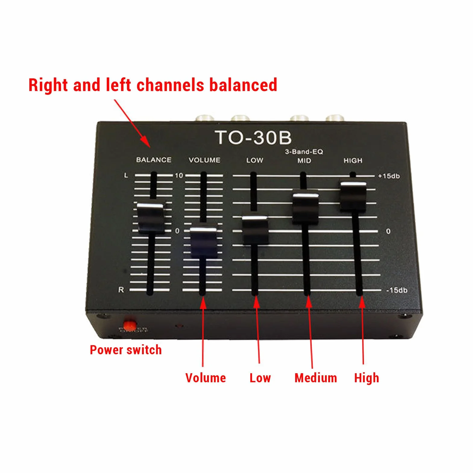 3 Band Equalizer EQ Equizer Stereo Sound Channel Vorverstärker, 3 Bandvolumensteuerung, für Elektronik, Plattenspieler, Soundkarten, Gitarren, Bässe