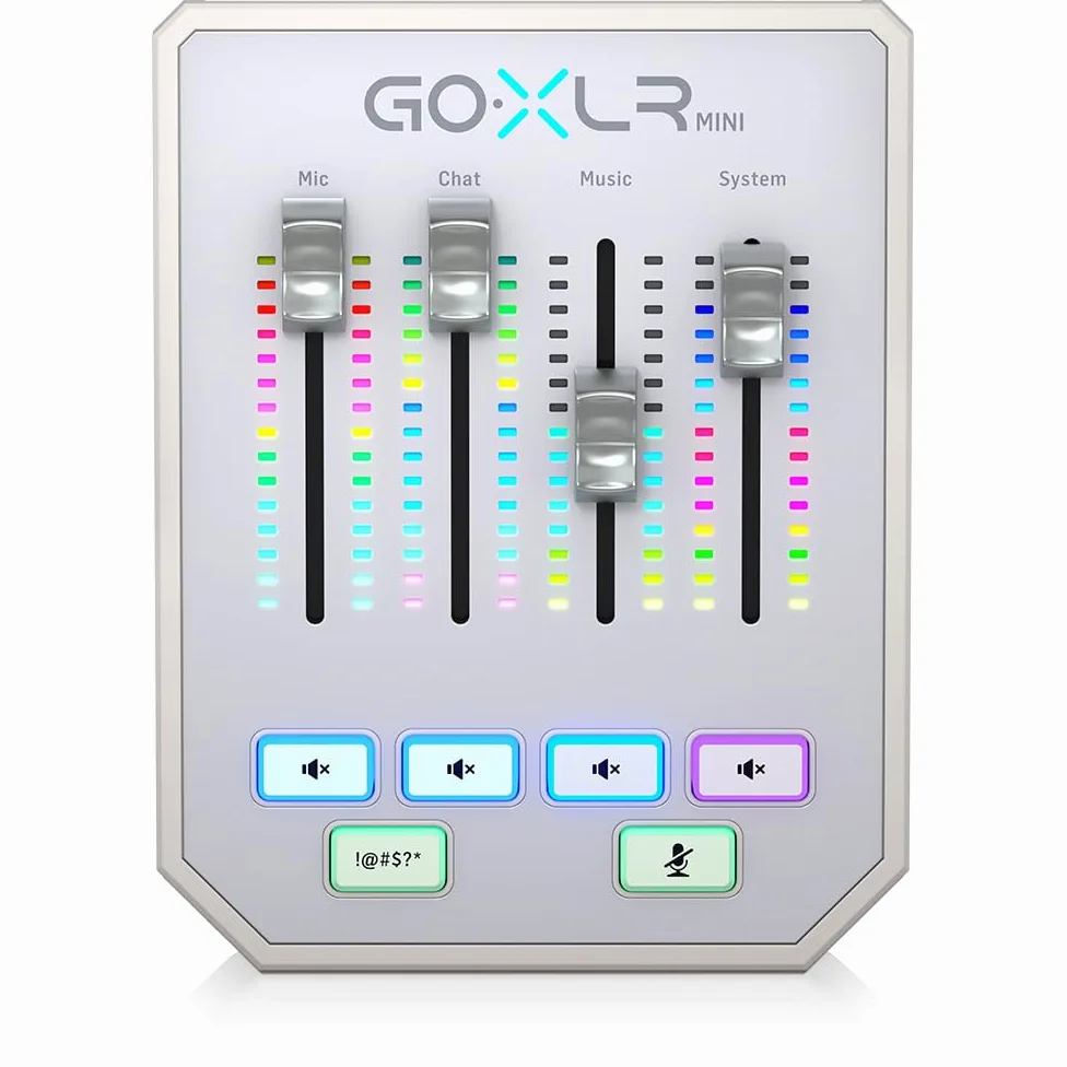 TC Helicon GoXLR MINI-WH Online-Broadcast-Mixer mit USB/Audio-Schnittstelle und Midas-Vorverstärker