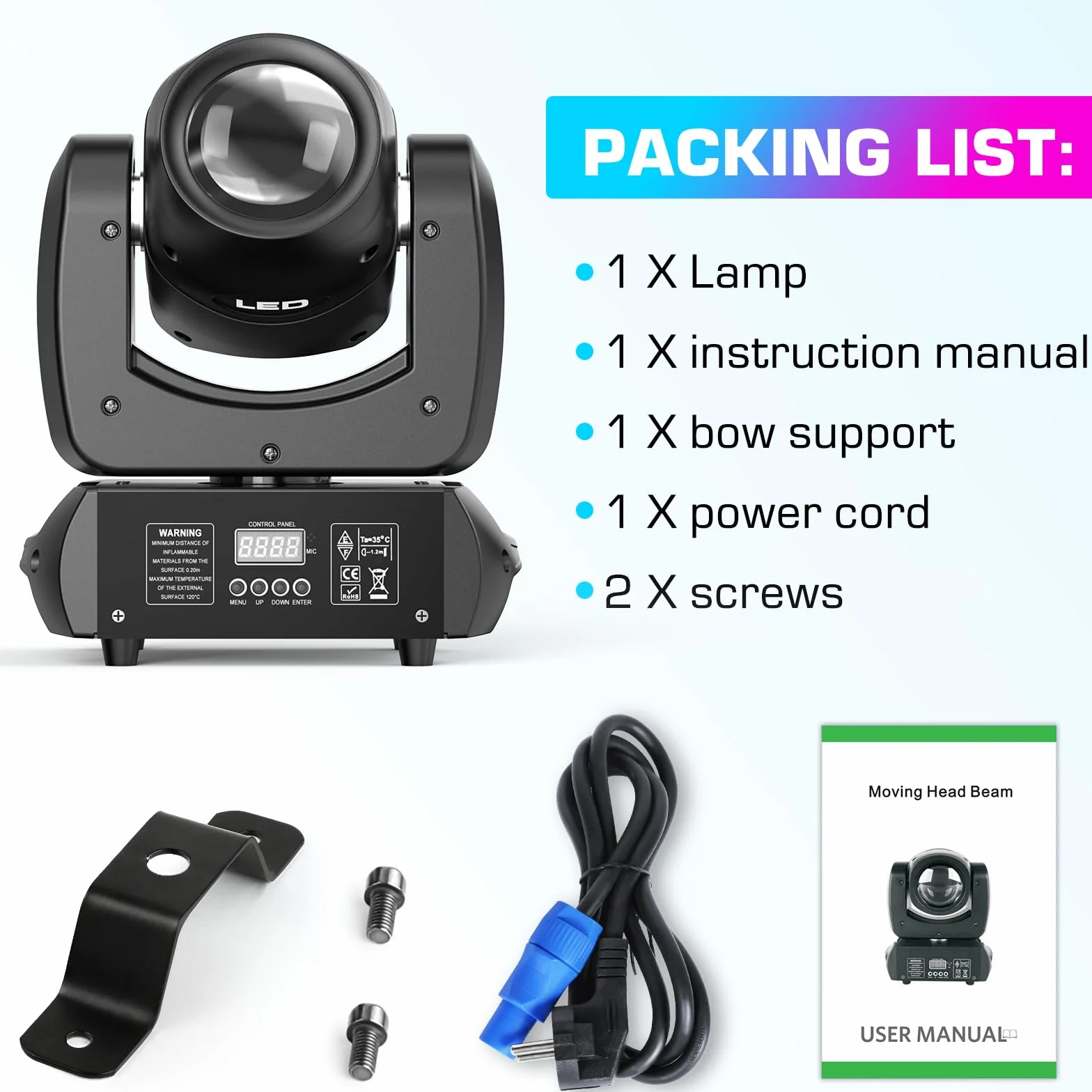 100W Moving Head Beam mit 18 Prisma 11/13CH DMX RGBW LED Pinspot Lichteffekt für DJ Disco Partylicht Club Bar Bühnenbeleuchtung