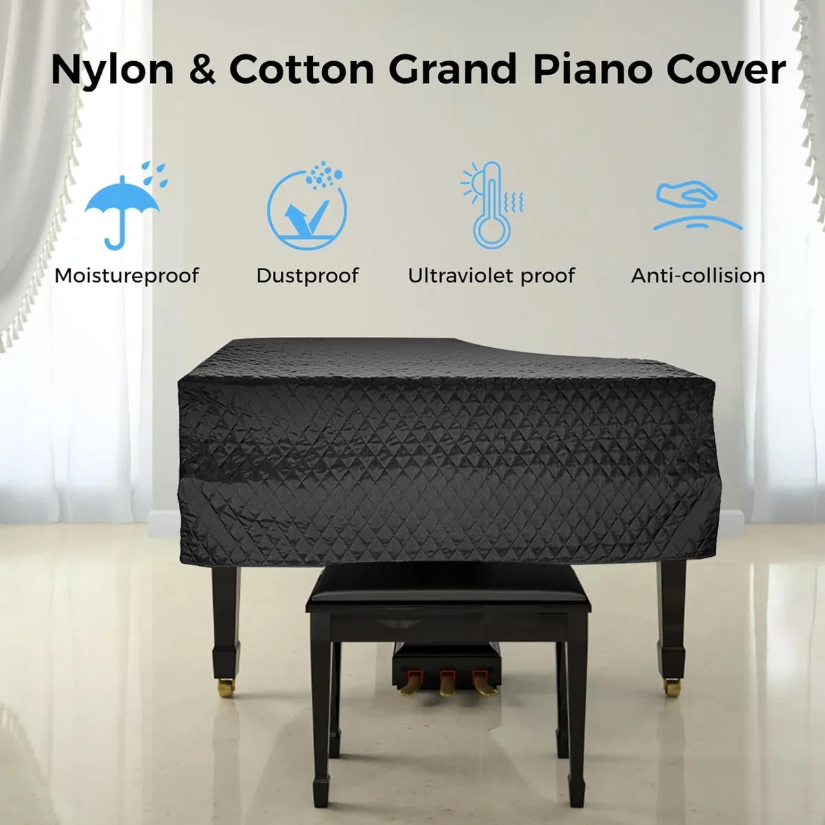 Grand Klavier Abdeckung, Flügel Abdeckung Klavier,Wasserdicht Feuchtigkeitsgeschützt und staubdicht Grand Piano Schutzhülle,160cm