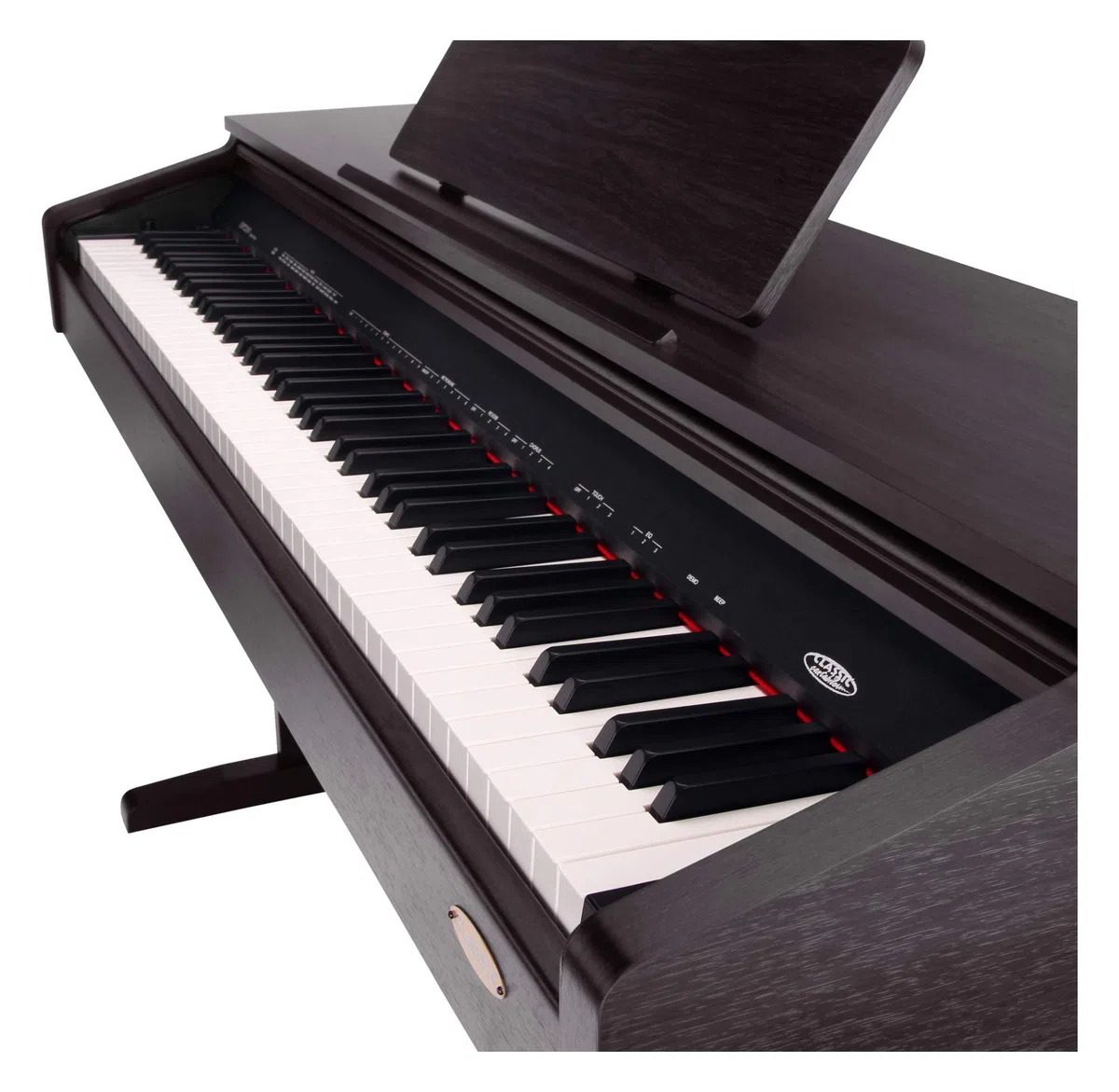 Classic Cantabile DP-210 RH E-Piano SET inkl. Bank, Kopfhörer, Schule (Digitalpiano 88 Tasten Hammermechanik, Kopfhöreranschlüsse, USB, Metronom, 3 Pedale, Piano für Anfänger, inkl. Noten) Rosenholz