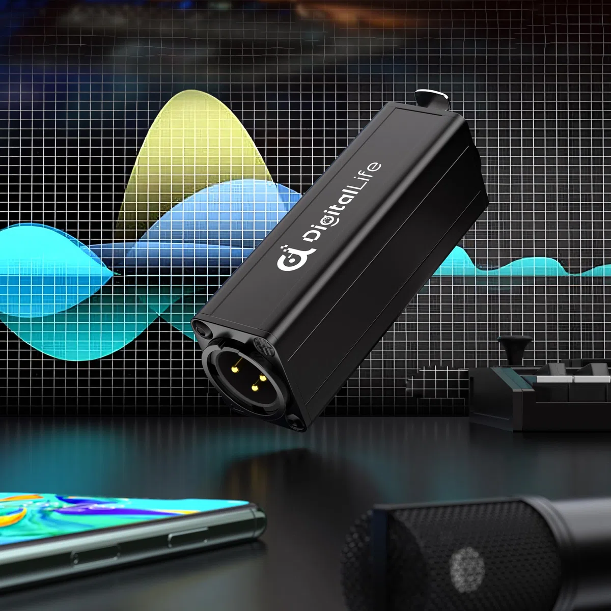 DigitalLife Einzelkanal XLR Ground Loop Noise Isolator – Brummensenkung – Passiv, Modell XLR-A600-I, M/F (Nicht kompatibel mit P24/P48 Phantomgespeisten Mikrofonen)