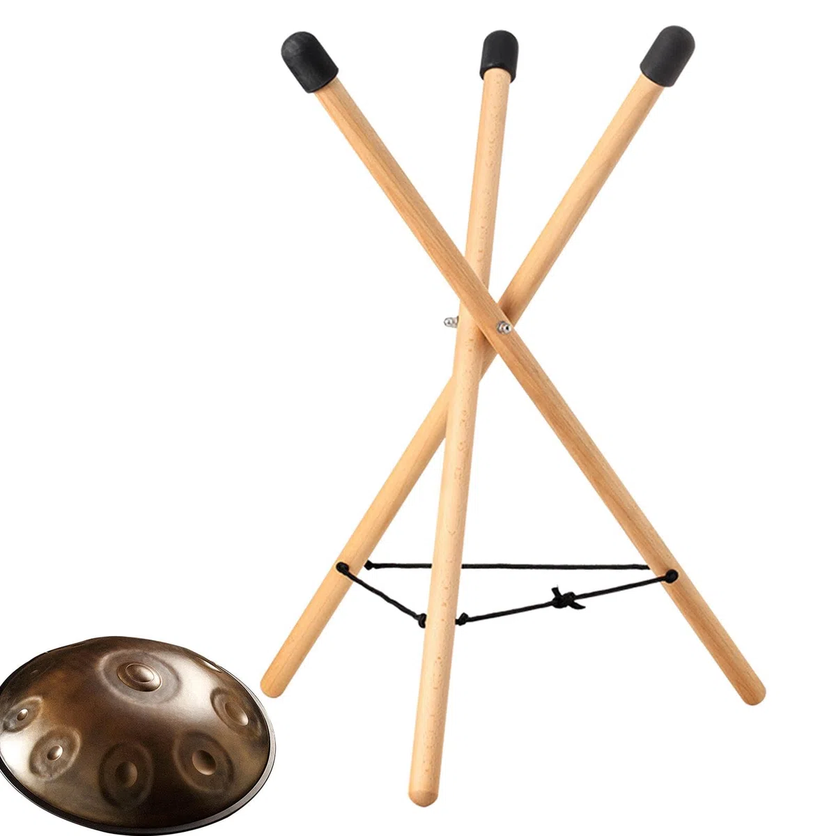 Handpan Trommelständer, Stahlzungen-Trommelhalterung, Massives Buchenholz Halter Handpfanne Stativ Ständer Percussion Instrument Halter Zunge Trommel Faltbarer Ständer Zunge