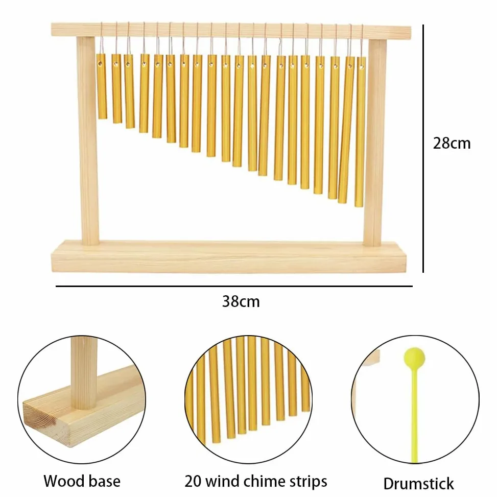 20 Töne Chime, Single Row Musik Percussion Instrumente, Wind Chime Tree mit Hammer, 20 Bars Metallisches Klangspiel, Windspiele, Windglocke für Musikmeditations-Yoga im Klassenzimmer Musikinstrument
