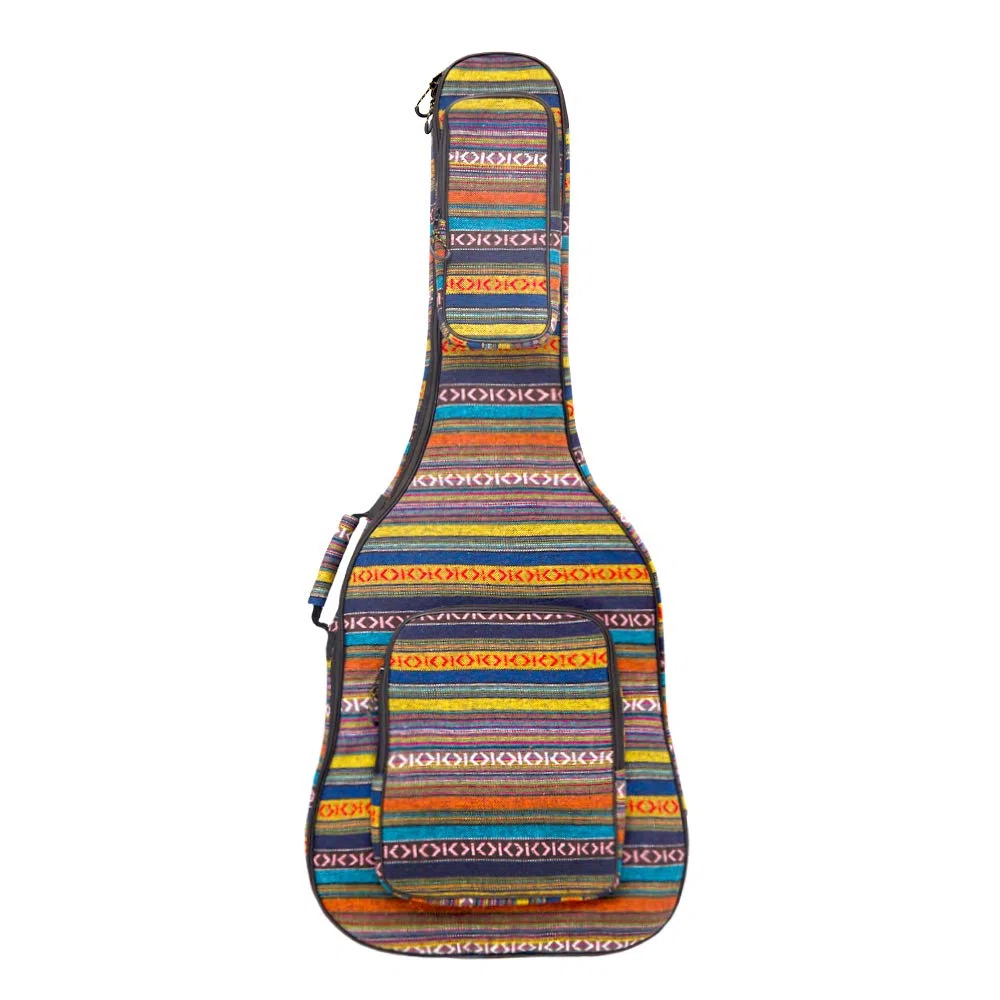 Glenmi 40 41 Zoll Akustikgitarrenkoffer Gigbag Mit 3D-Taschen, Gitarrentasche mit Nackenschutz-Kissenauflage, Bohemian Style Gitarrenkoffer, 12 mm Schwamm gepolstert