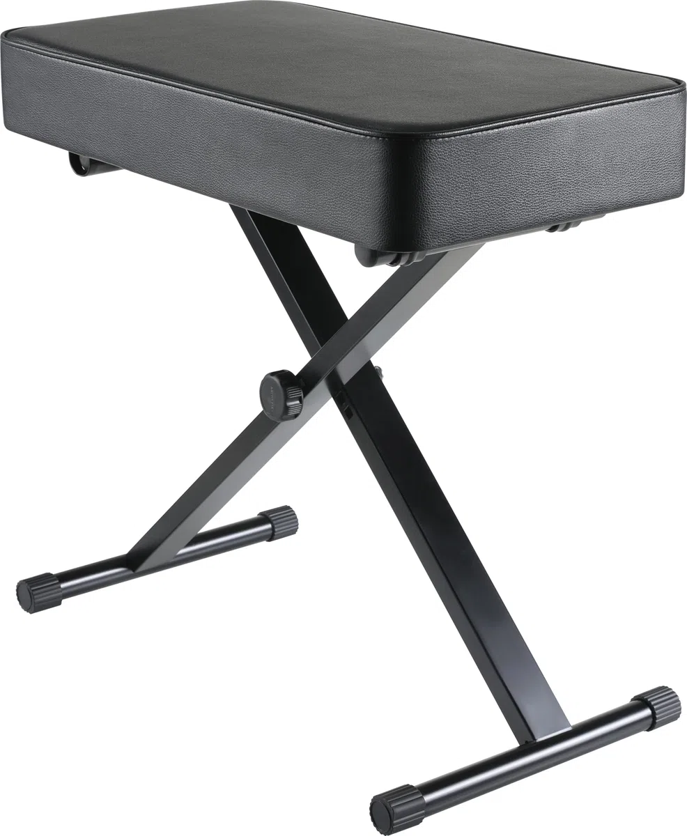 Clevich Verstellbarer Klavierhocker 50-52-54-56CM, X-förmiger Keyboard Hocker Klappbare, Verdicktem 8CM PU-Kissen, Klavierstuhl Hocker -für Piano Keyboard Tisch in Schwarz
