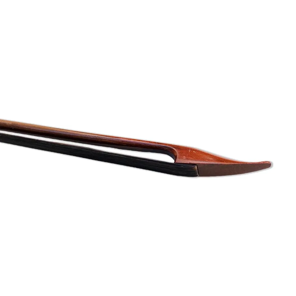Brasilwood Violinbogen 4/4 Barock Stil Bogen mit Ebenholz Frosch Naturschwarz Pferdehaar glatt (schwarzes Haar)