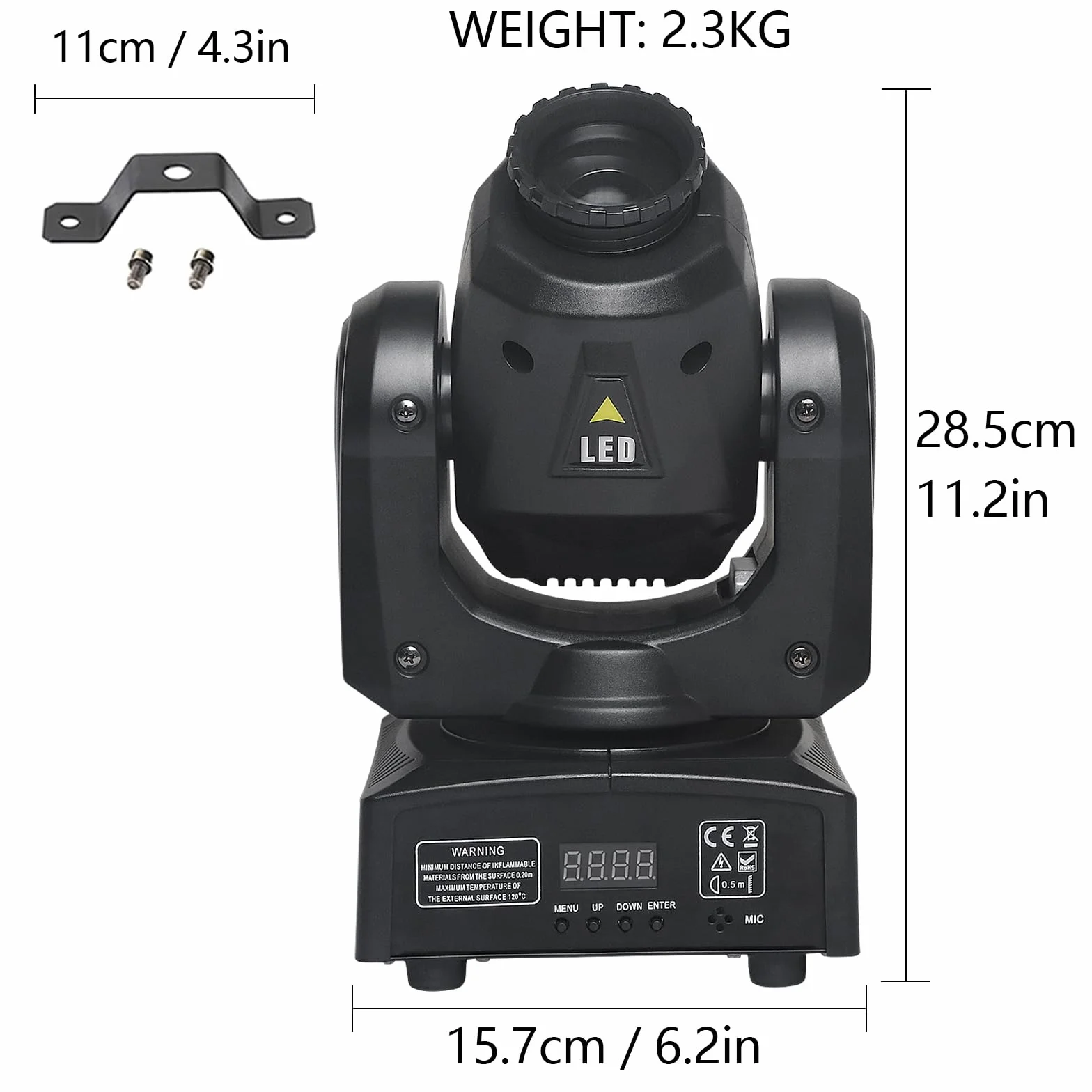 (2Pack) LED Moving Head Light Mini 30W DJ Moving Head Gobo Light mit 8 Gobos und 8 Farben, DMX und sprachgesteuertem Stage Strobe Spotlight für Hochzeit, DJ, Party, Club, Disco, Beam Lights