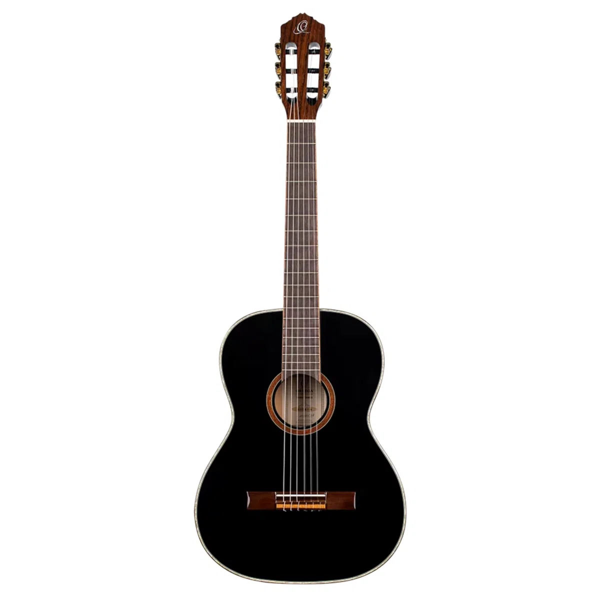 Ortega Guitars 7/8 Konzert Gitarre – Family Series – Inklusive Gig Bag – Fichte, Mahagoni, Schwarz (R221BK-7/8)